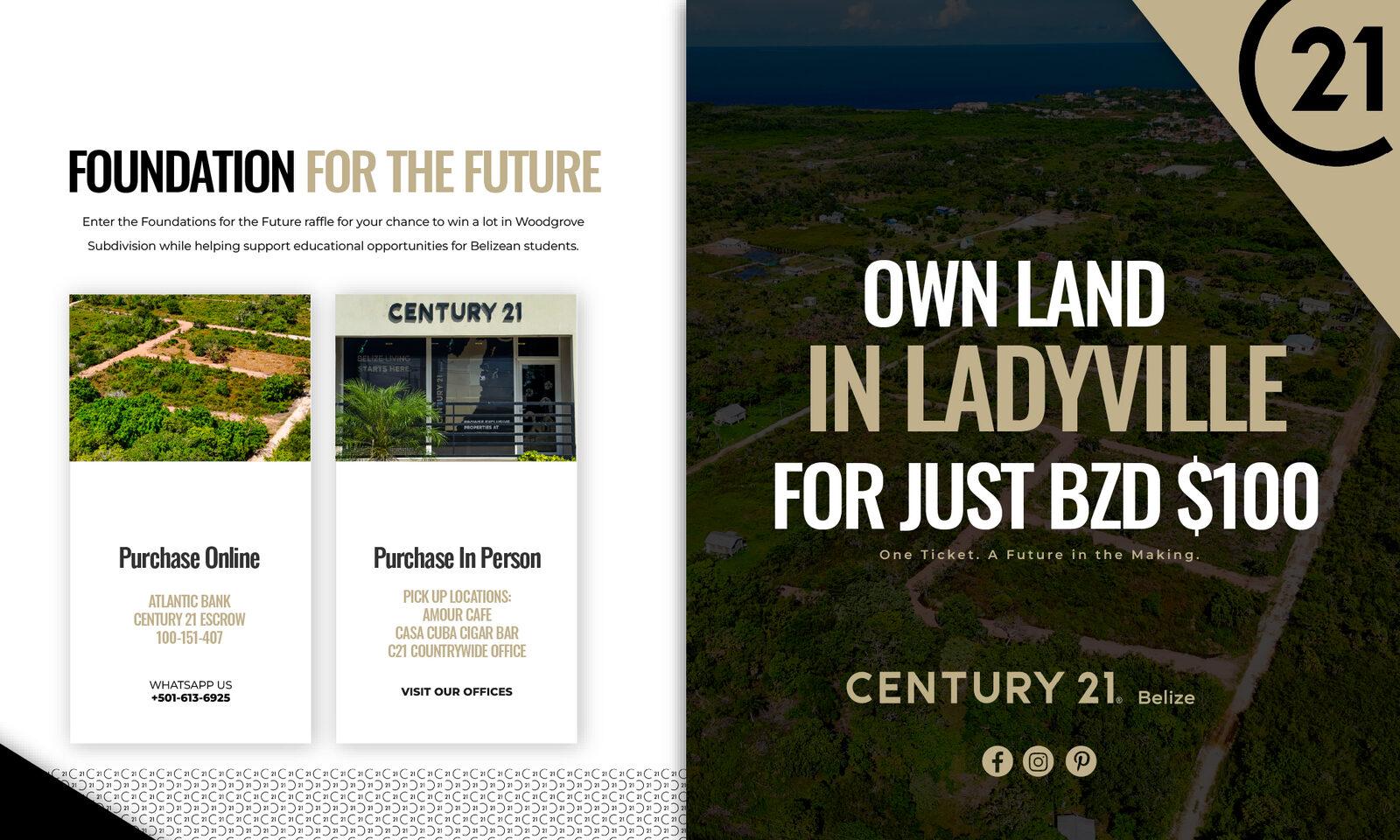 Foundation for the Future raffle — own land in Ladyville for just BZD $100